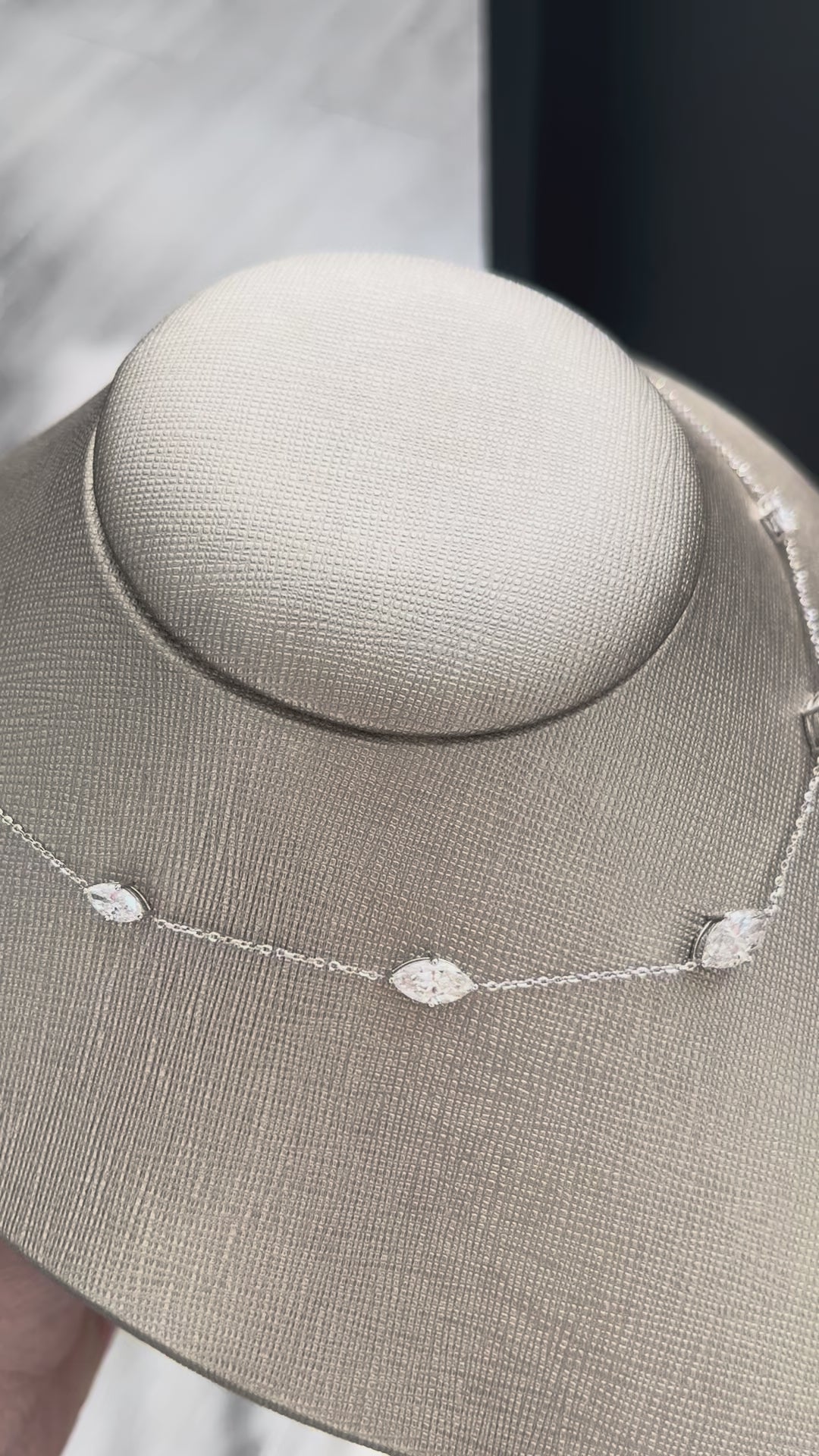 3.55 carat Marquise Lab Diamond in 3.18 grams 14K White Gold Pendant