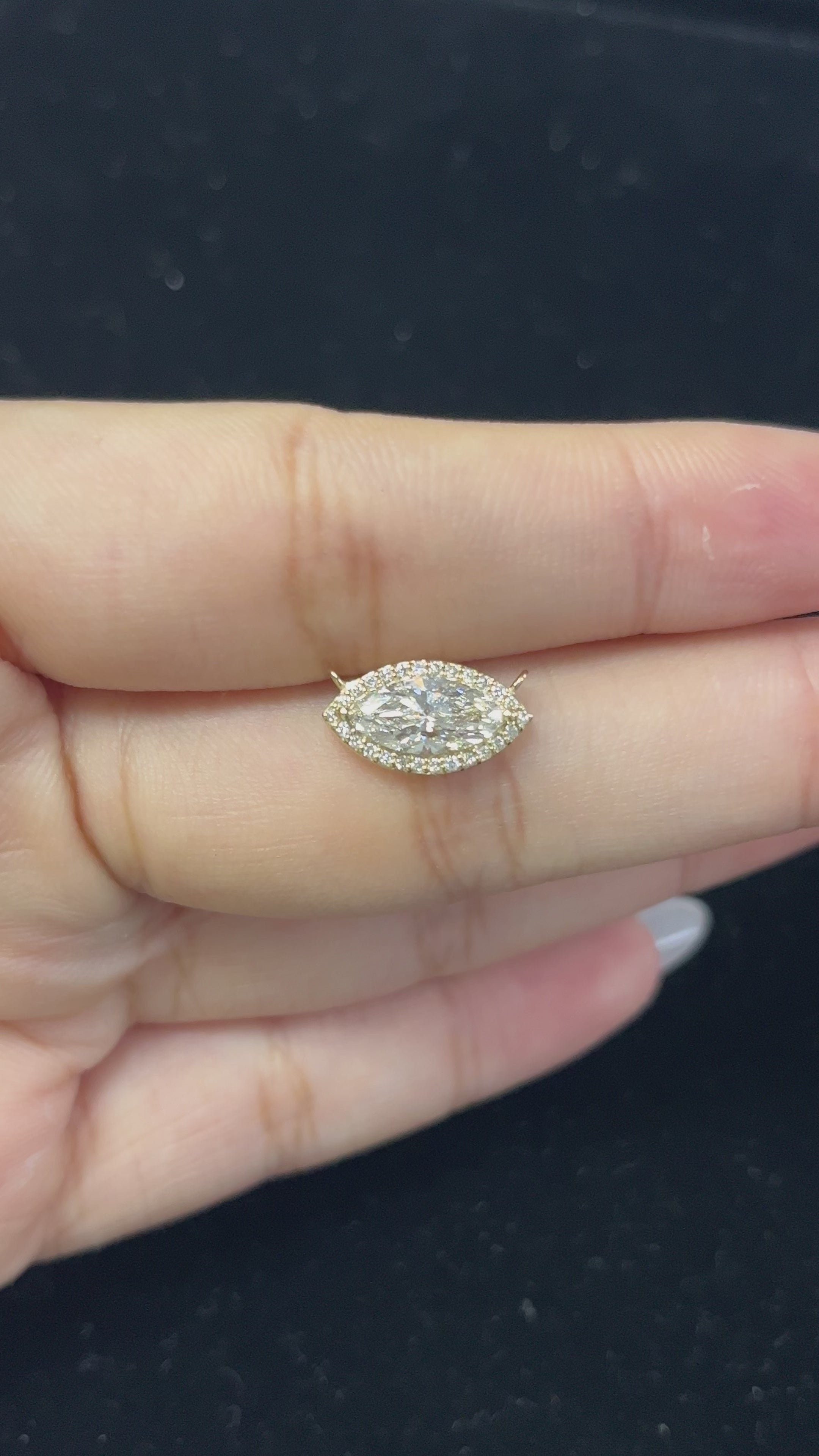 1.03 Carat Marquise Lab Diamond in 14K Yellow Gold Pendant