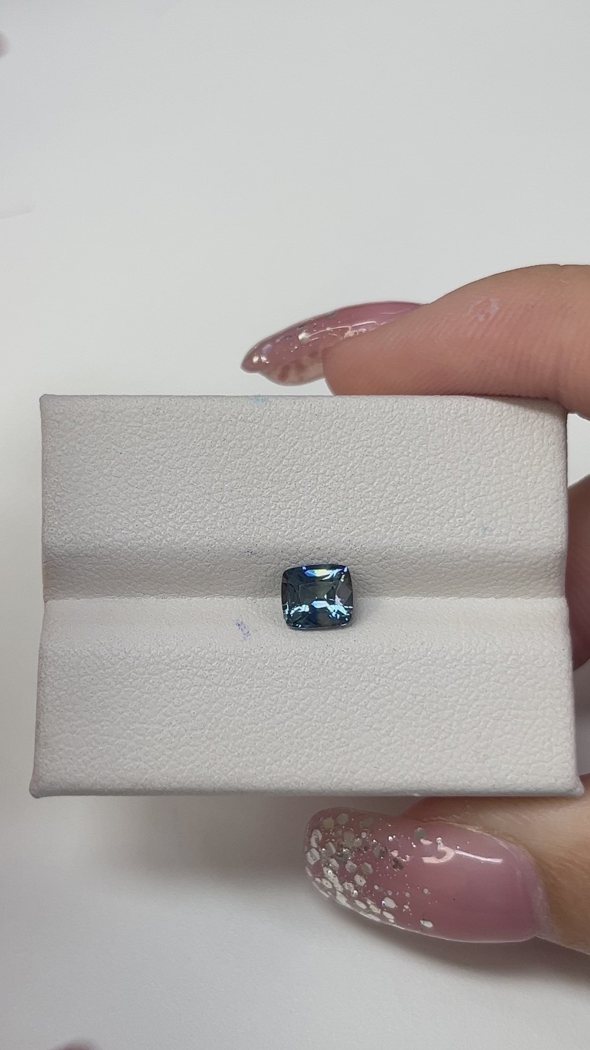 1.01 Carat Cushion Blue Green  Heat Sapphire Loose stone