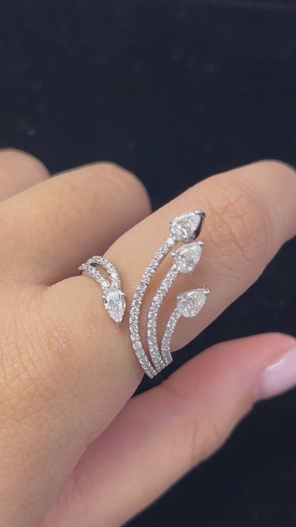 1.33 Carat Lab Diamond Pear shape in 14K White Gold