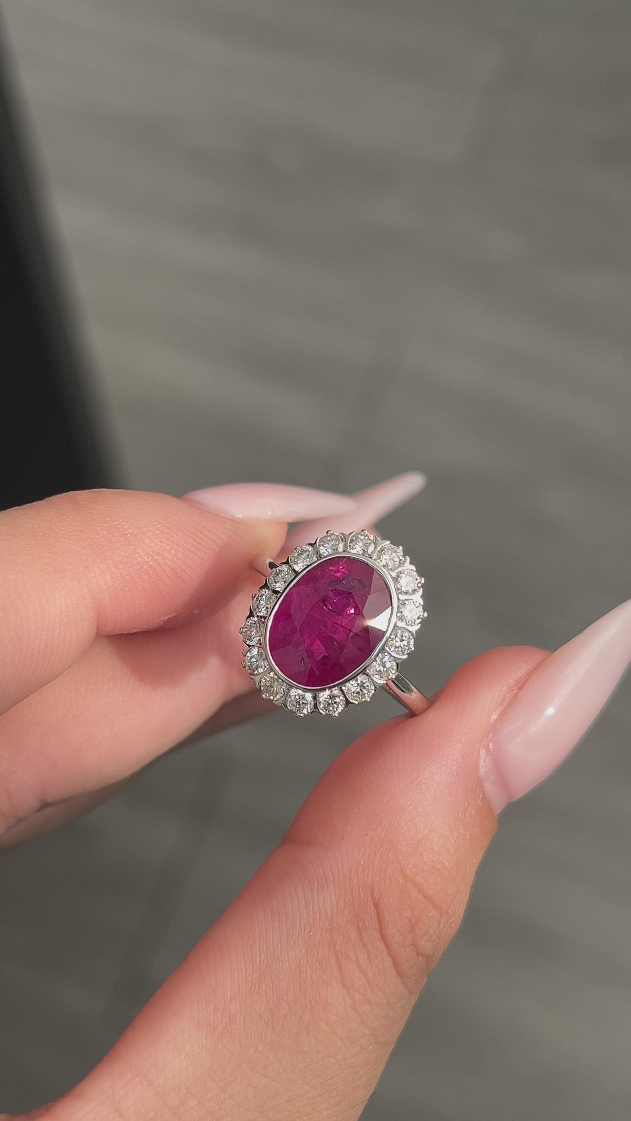 4.30 Carat Ruby Ring in 18K White Gold