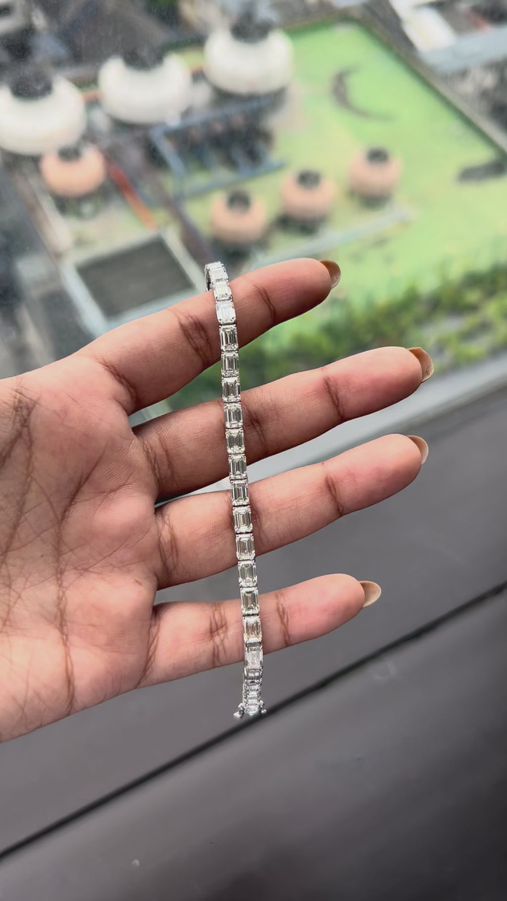 19.49 Carat Lab Diamond Bracelet in 10K White Gold
