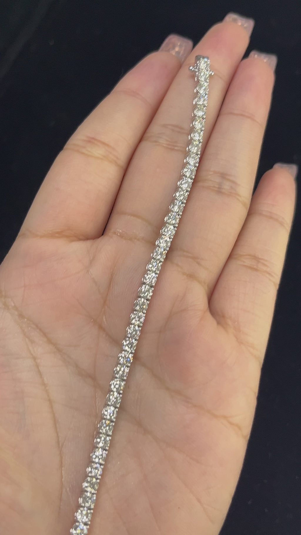 6.87 Carat Diamond in 14K White Gold Tennis Bracelet