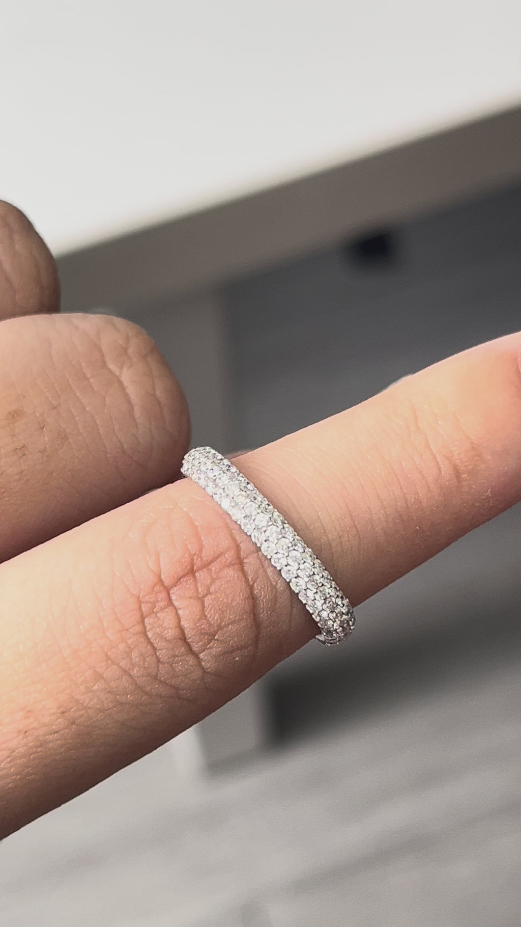 0.59 Carat Half-Eternity Lab Diamonds Ring in 14K WG