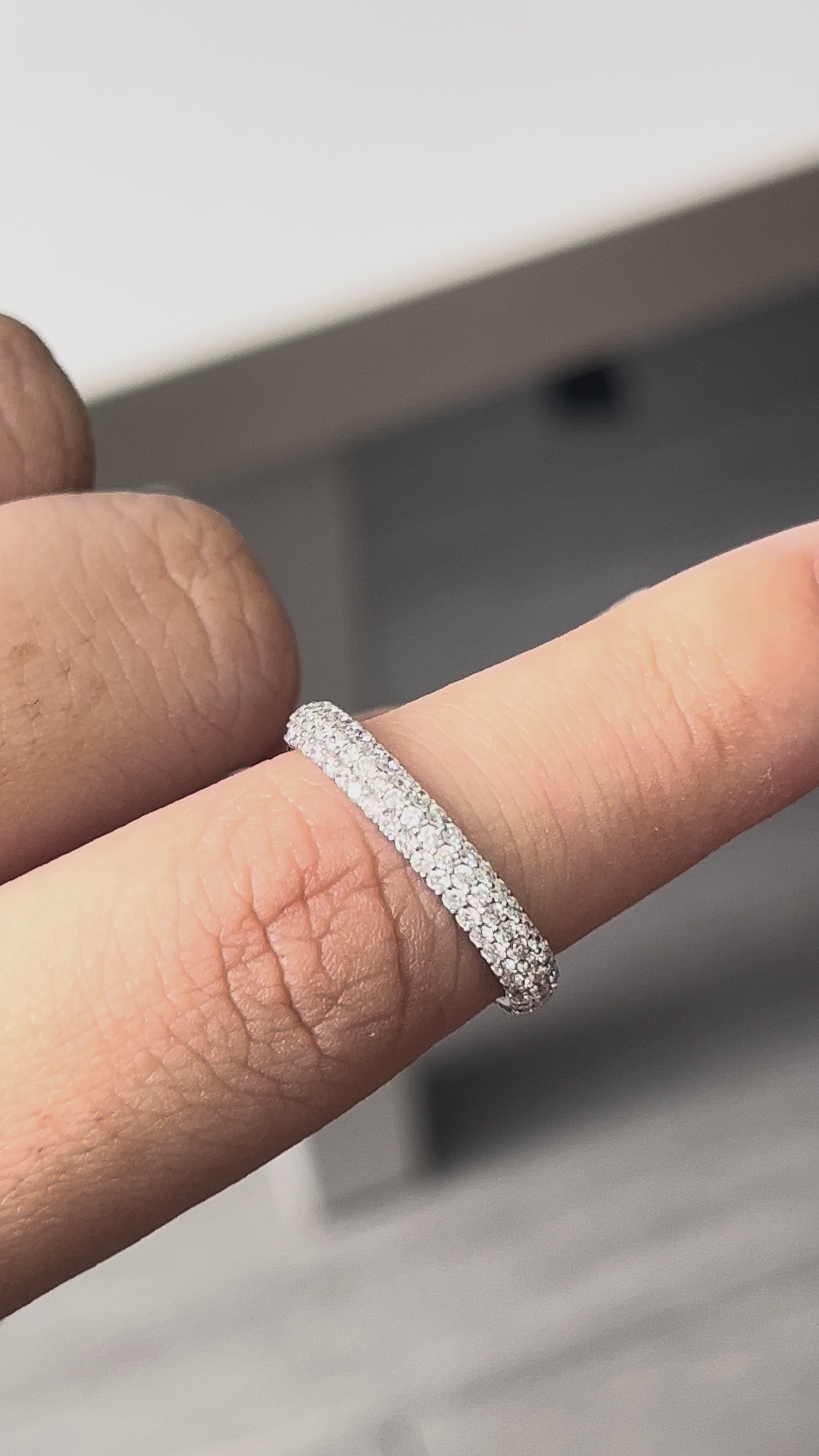 0.59 Carat Half-Eternity Lab Diamonds Ring in 14K WG