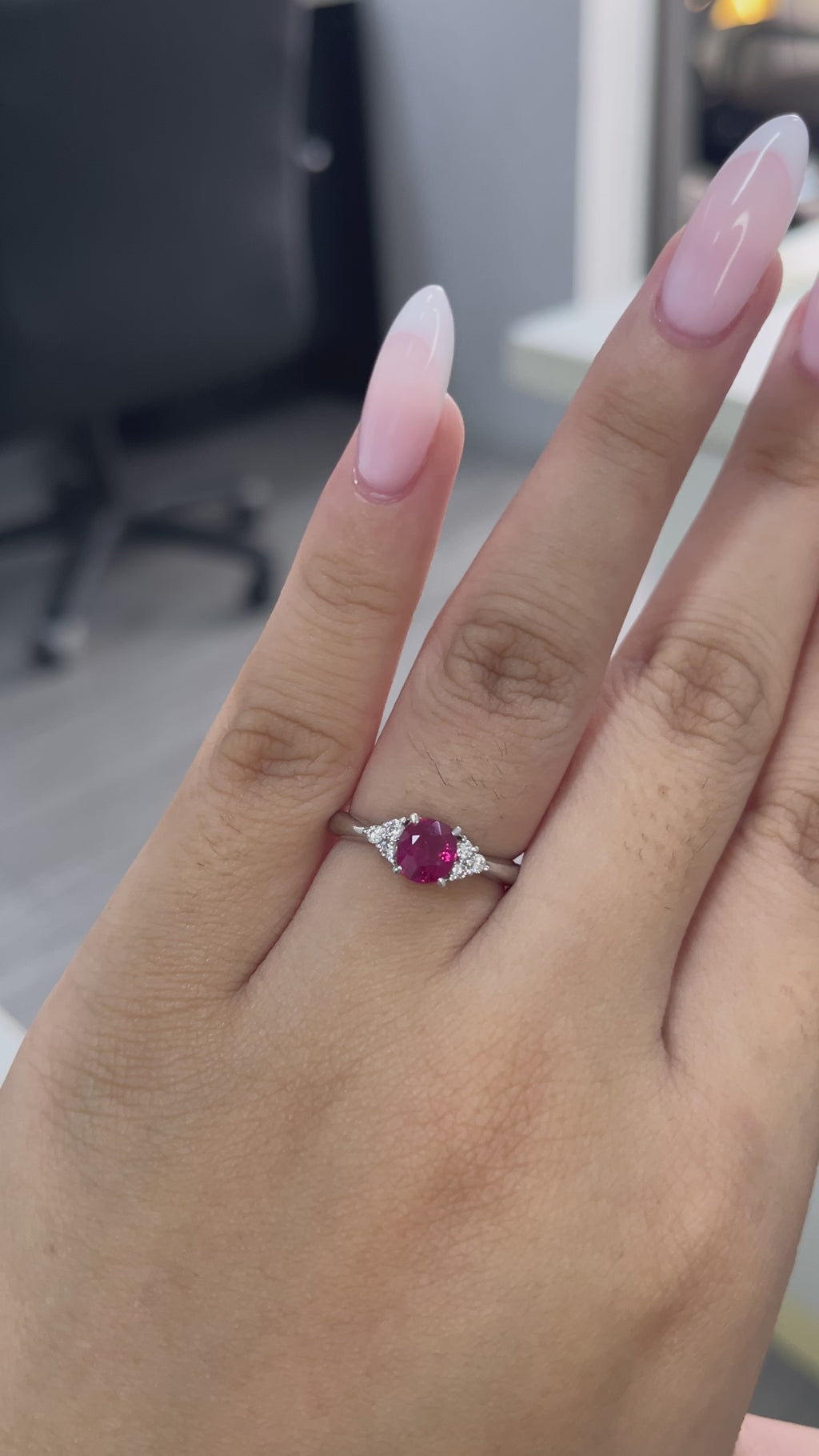 1.02 Carat Ruby PT900 ring