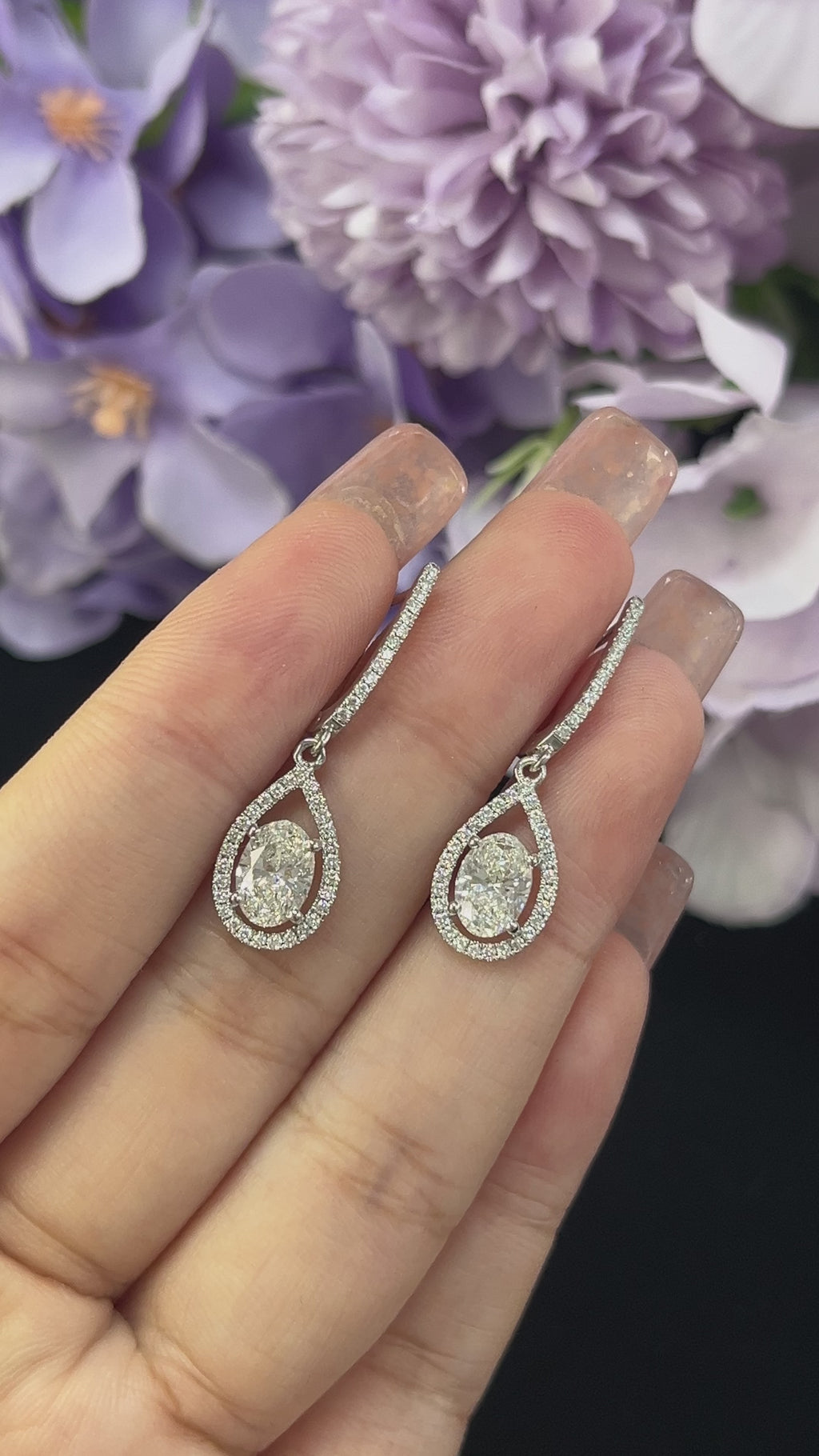 1.92 Carat Lab Diamonds in 14K White Gold Earrings