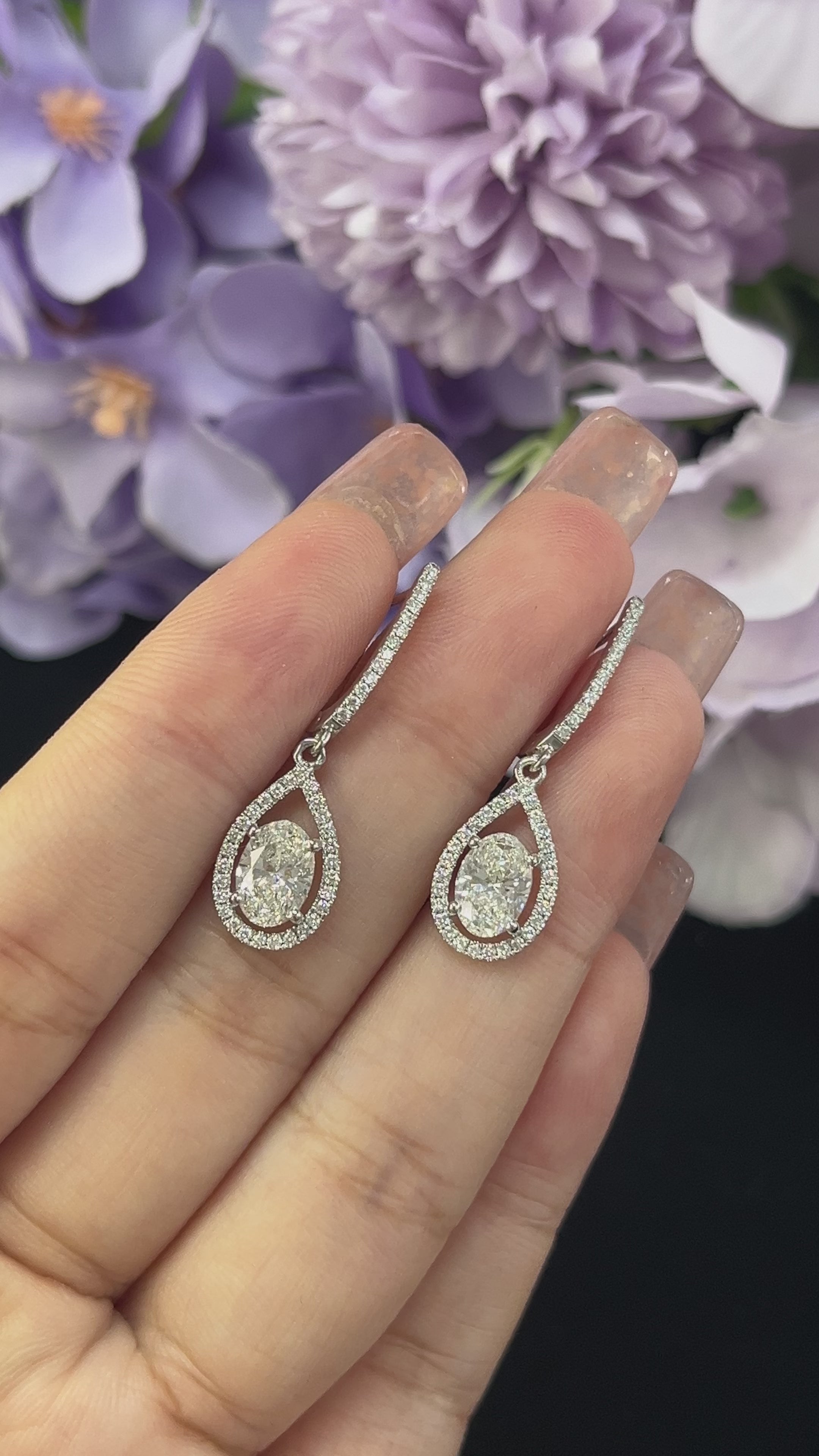 1.92 Carat Lab Diamonds in 14K White Gold Earrings