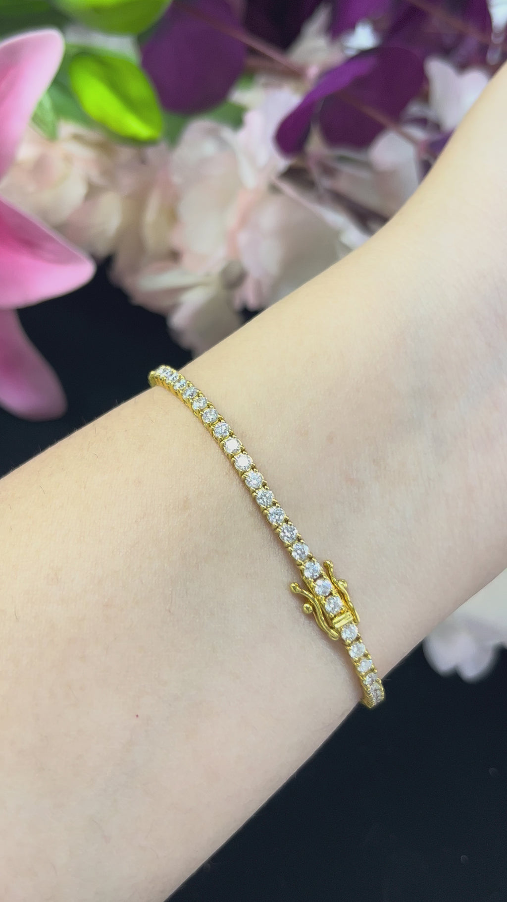 3.15 Carat Lab Diamond Bracelet in 18K Yellow Gold