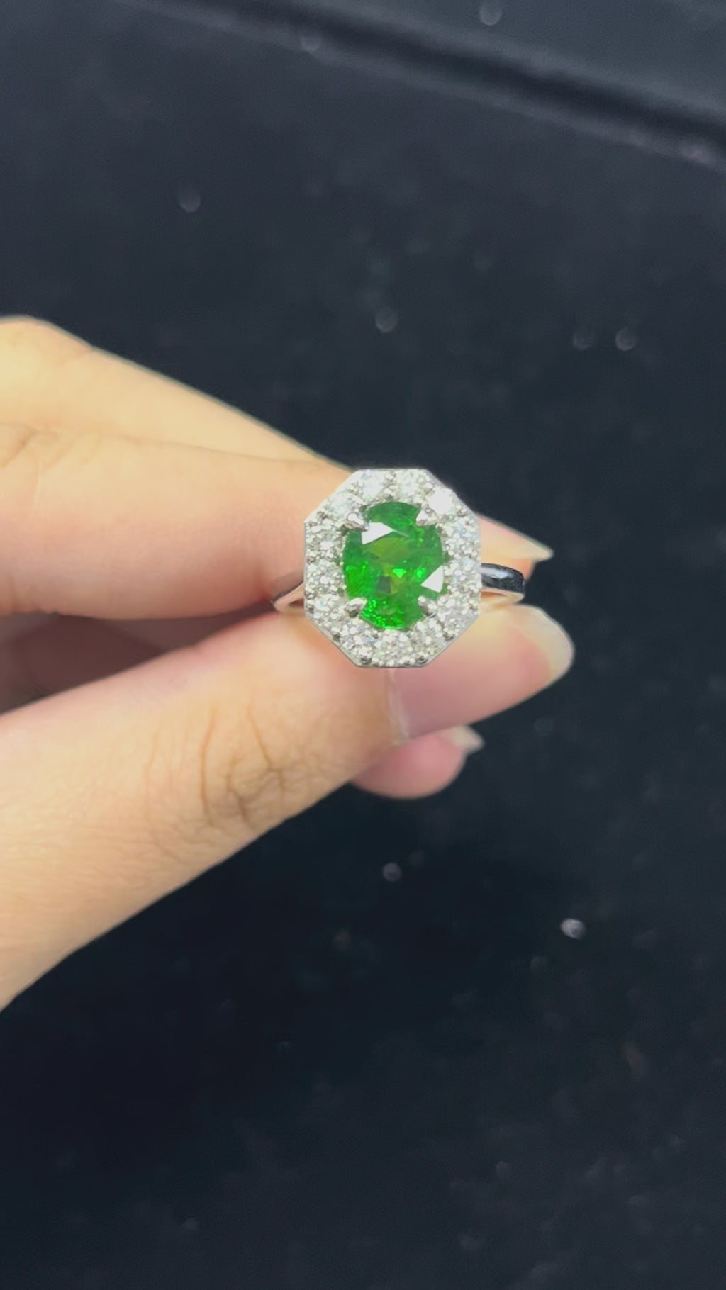 2.45 Carat Tsavorite Ring in 14K White Gold