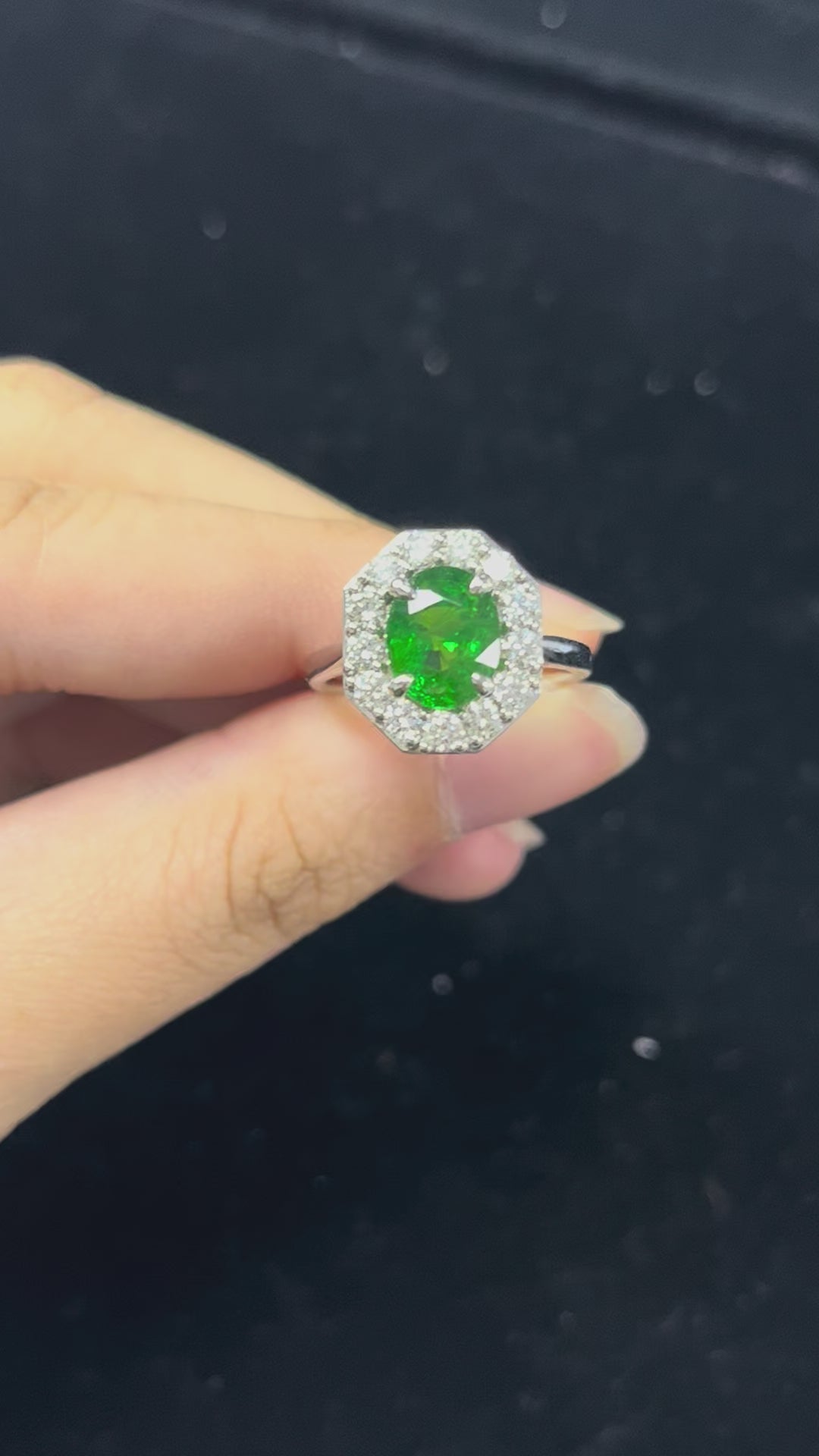 2.45 Carat Tsavorite Ring in 14K White Gold