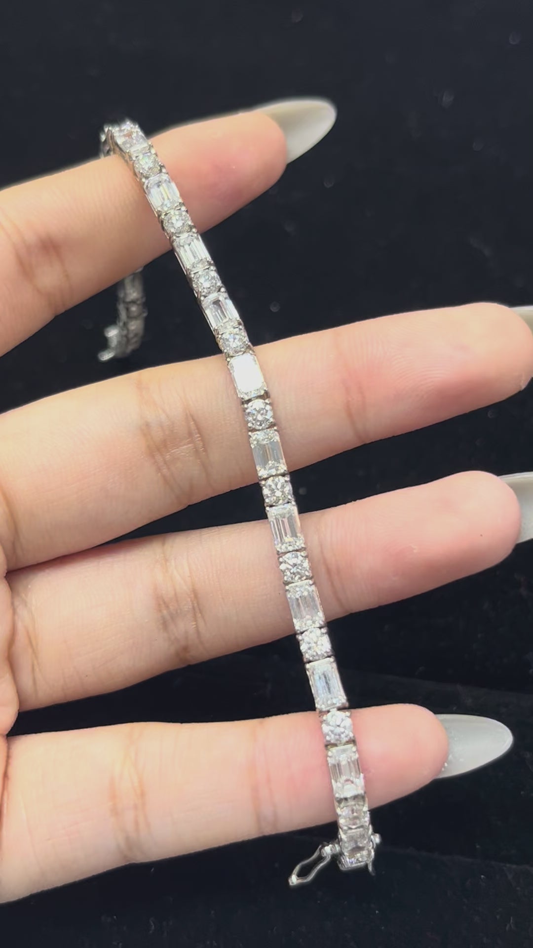 10.04 Carat Lab Diamond Silver Bracelet