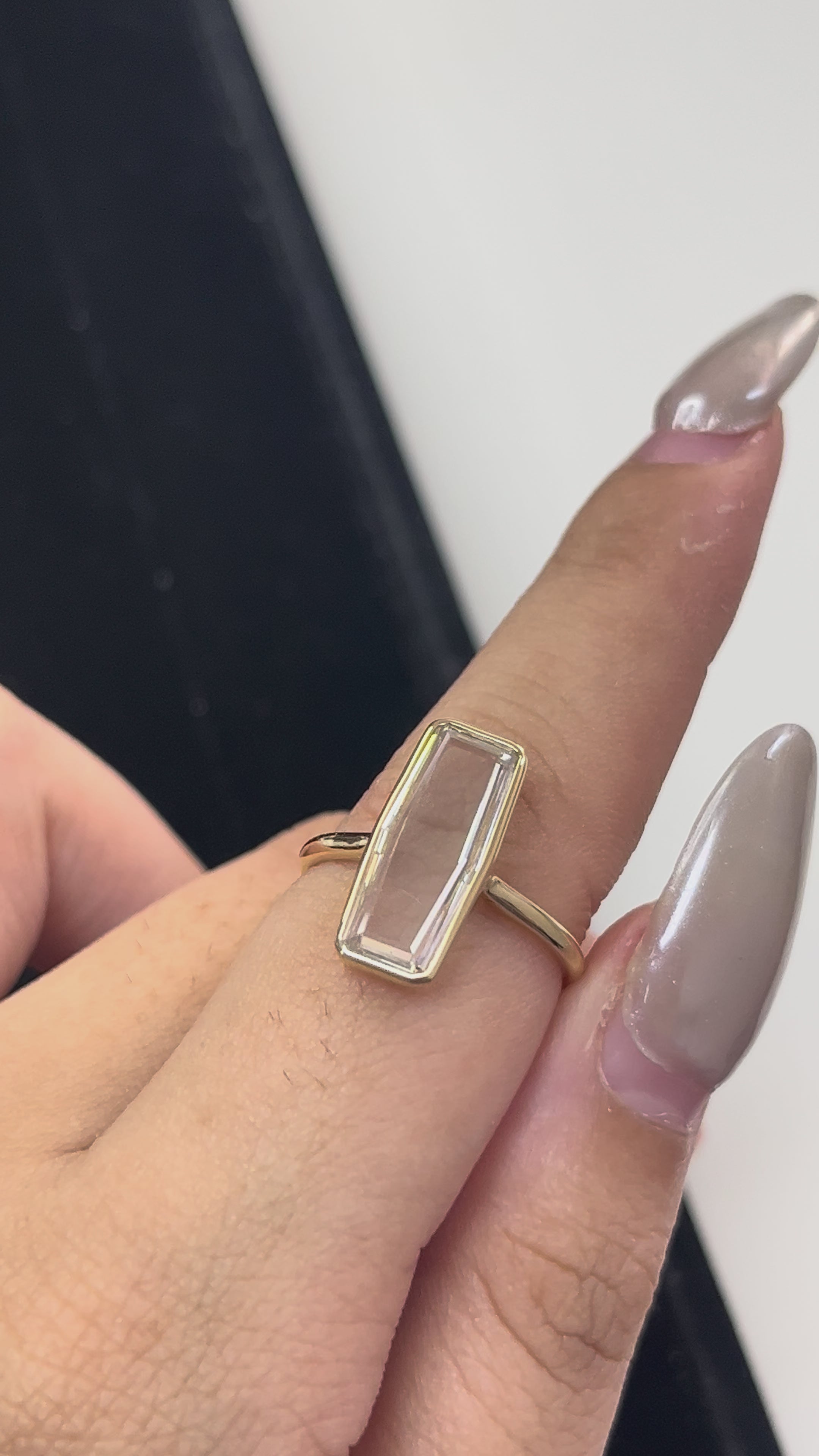2.46 Carat Portrait Cut Lab Diamond 14K Yellow Gold Ring
