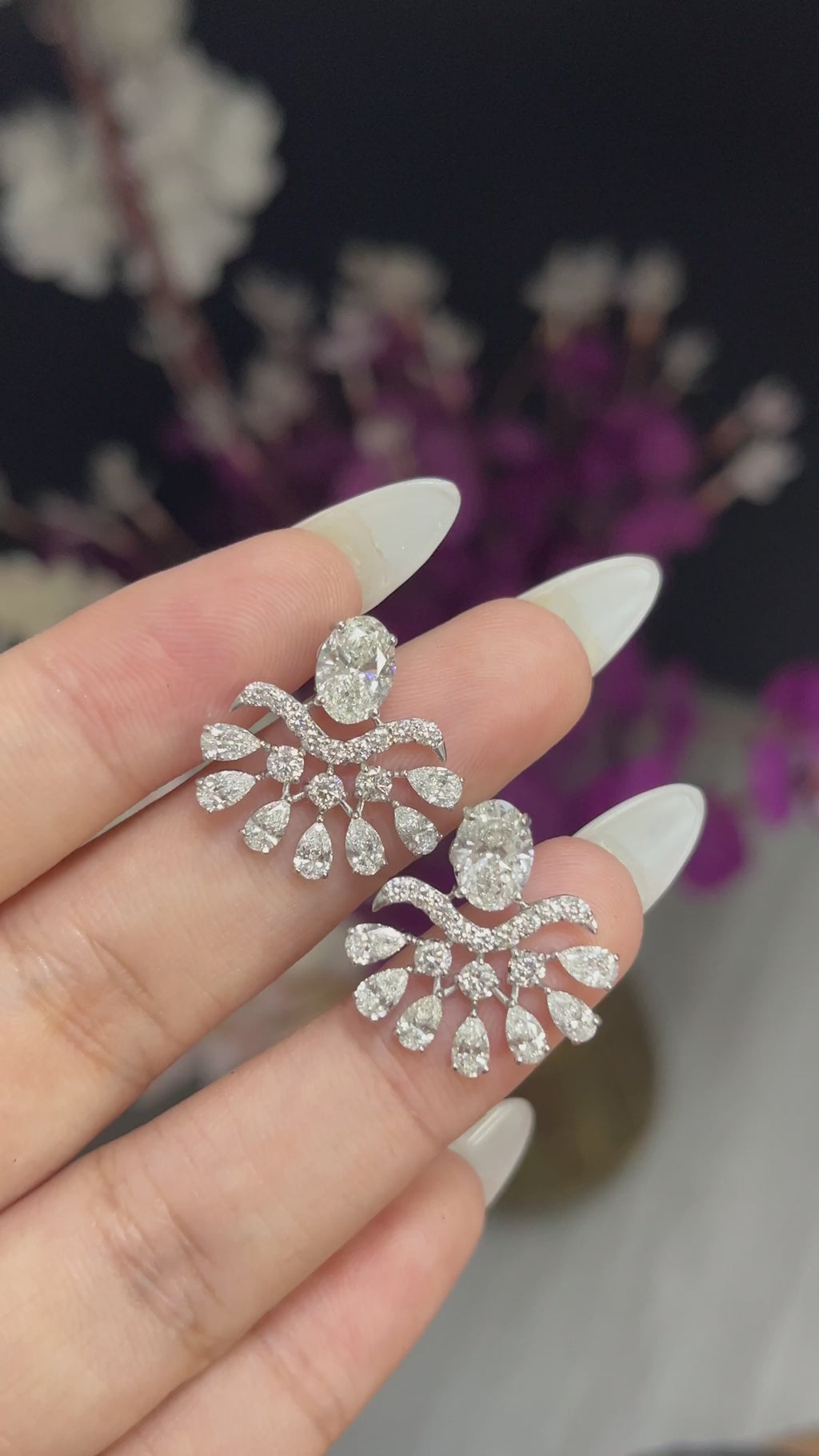 4.54 Carat Lab Diamond in 14K White Gold Earrings