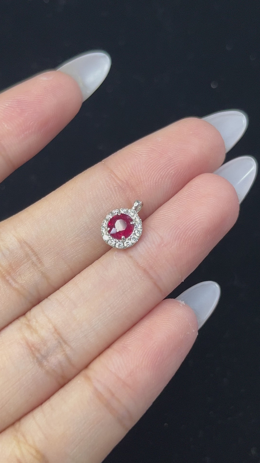 0.47 Carat Natural Ruby  in  14K WG Pendant