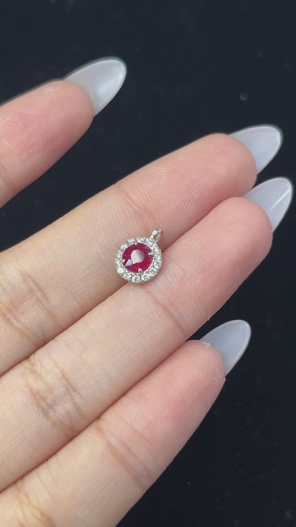 0.47 Carat Natural Ruby  in  14K WG Pendant