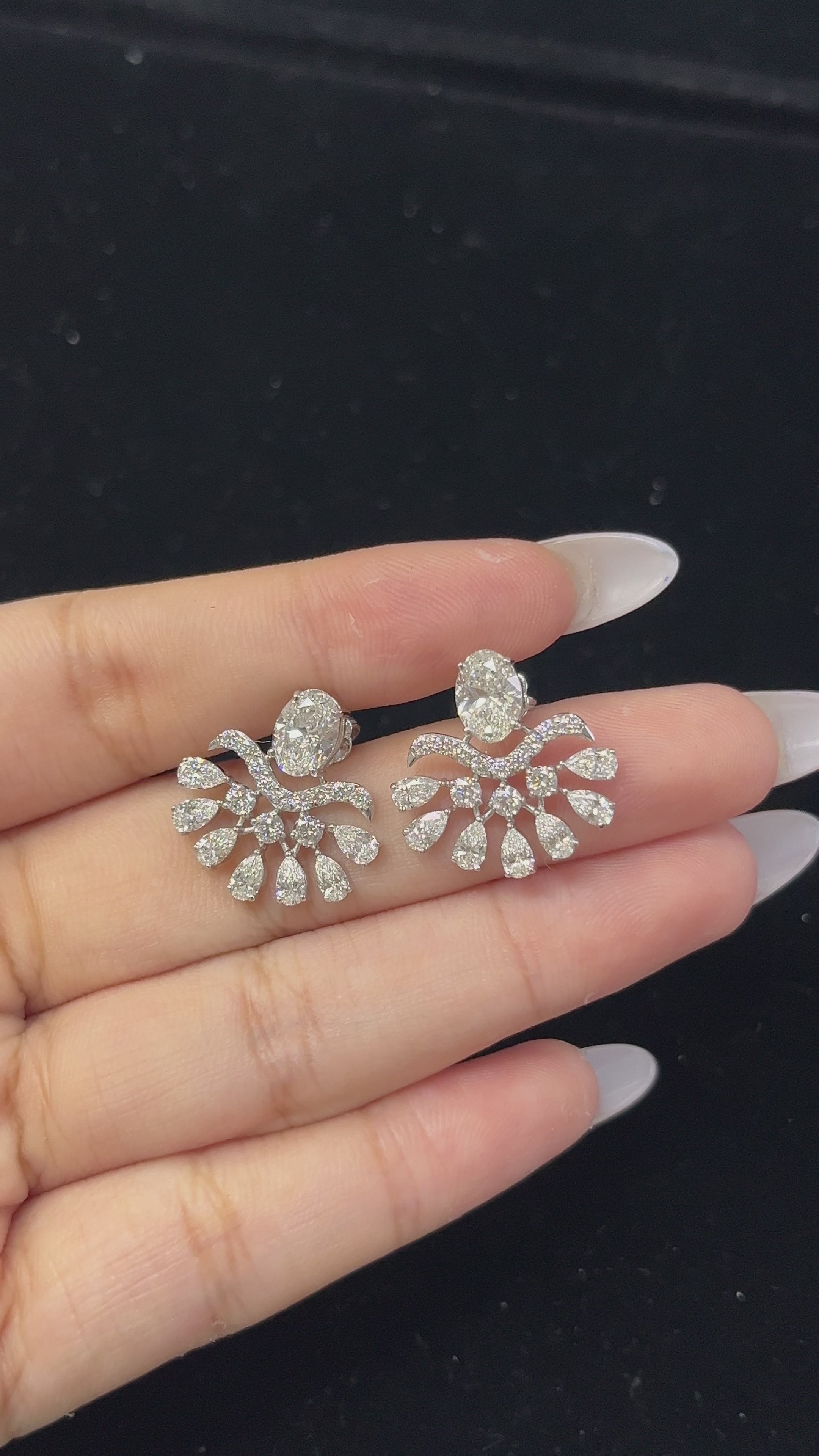 4.54 Carat Lab Diamond in 14K White Gold Earrings