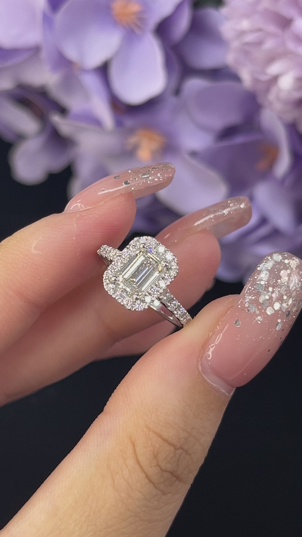 1.11 Carat Lab Diamond in 14K White Gold Ring