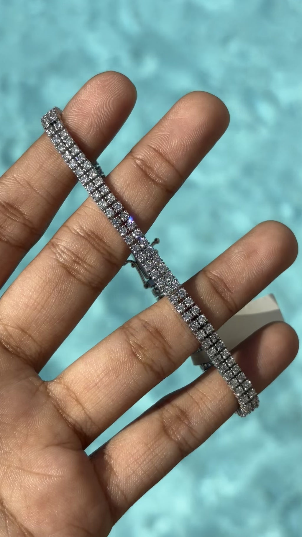 4.15 ct Lab Diamond 18K White Gold Tennis Bracelet