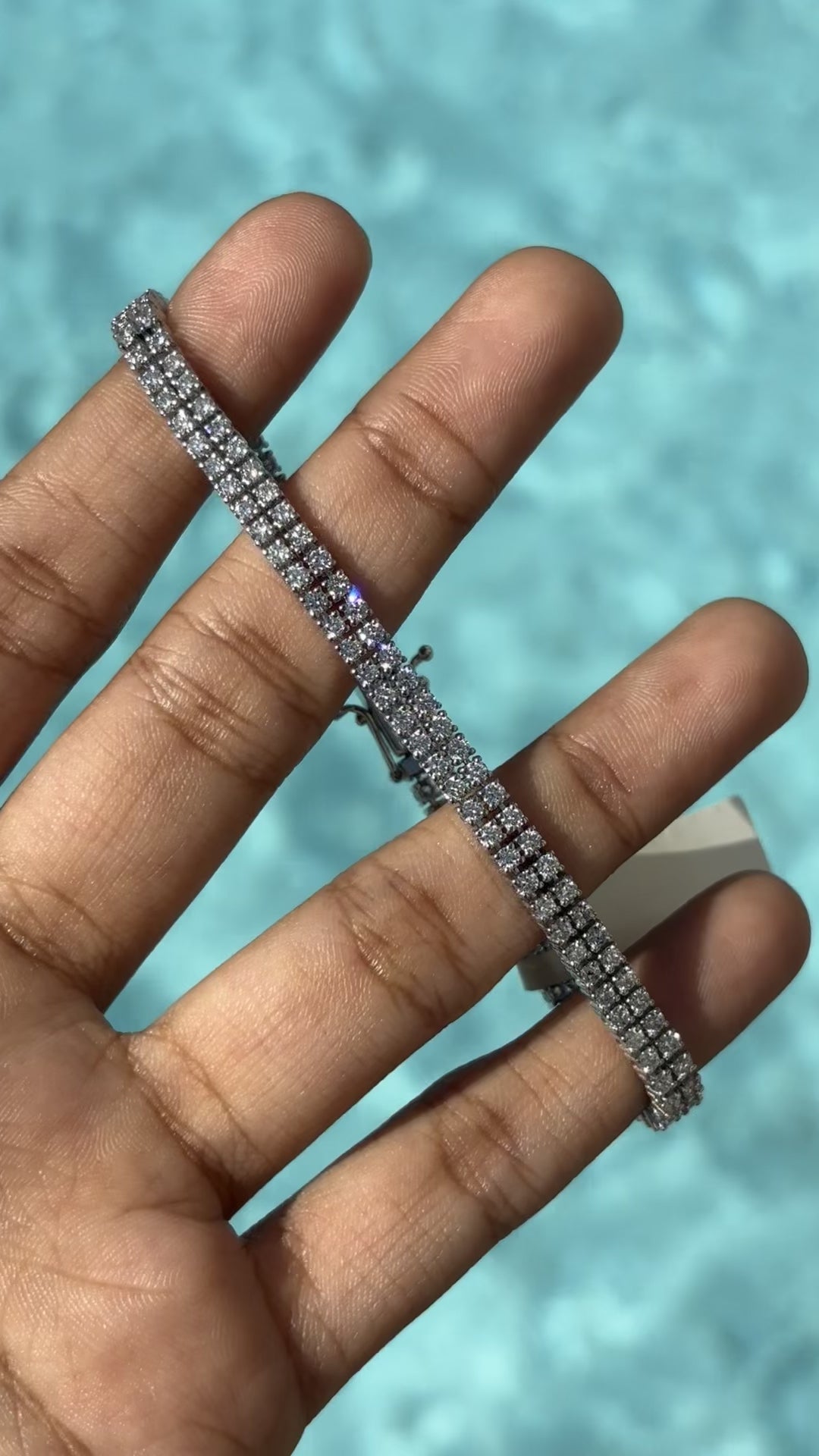 4.15 ct Lab Diamond 18K White Gold Tennis Bracelet