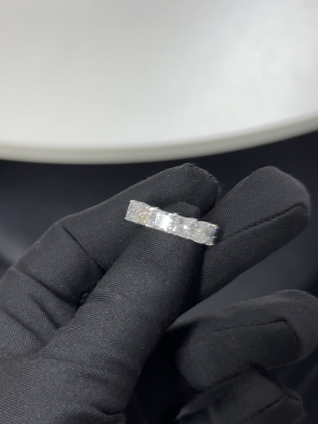 11.34 Carat Princess Cut Eternity Diamond Lab Ring 14K WG