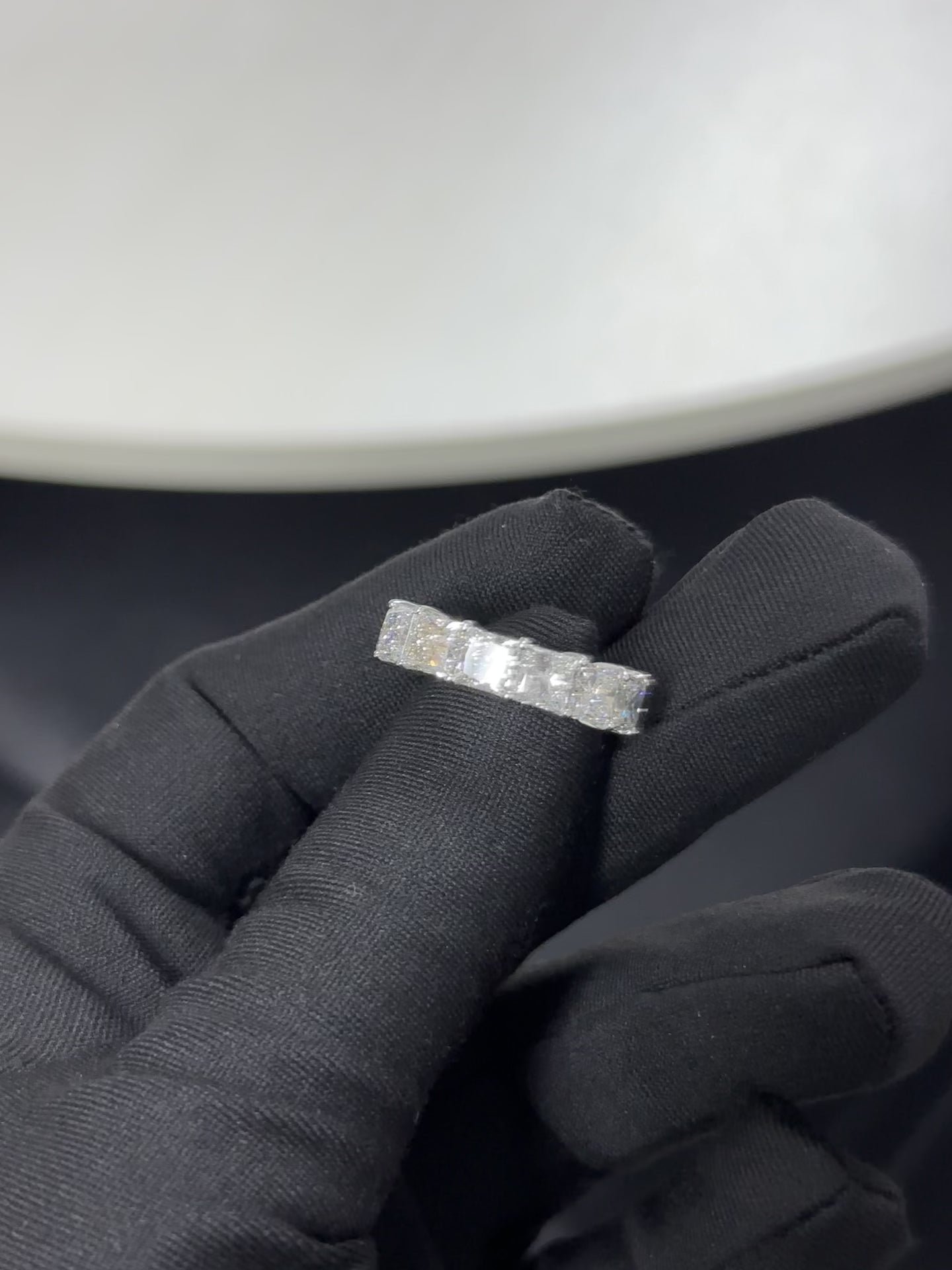 11.34 Carat Princess Cut Eternity Diamond Lab Ring 14K WG