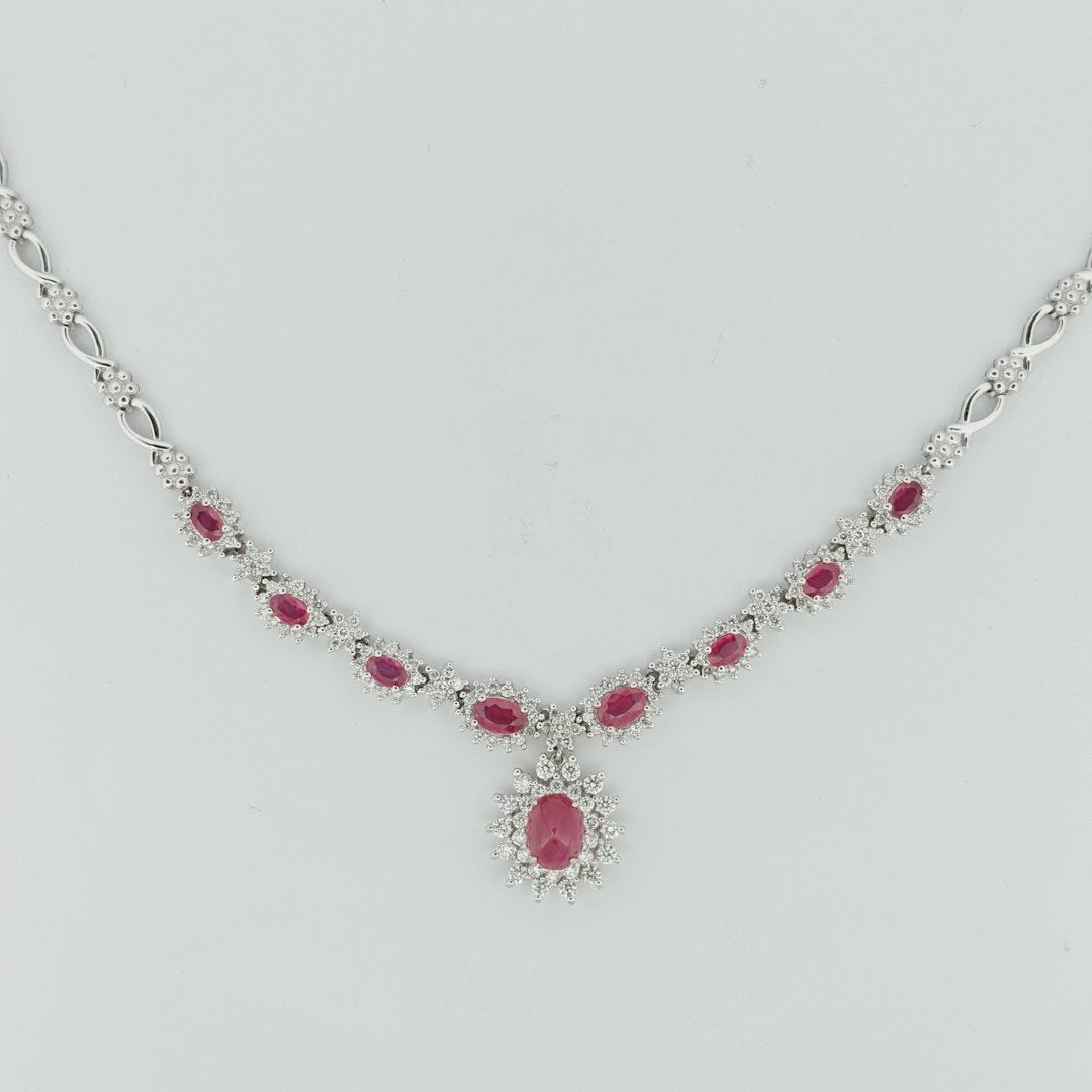 2.5 Carat Ruby in  14K WG Necklace